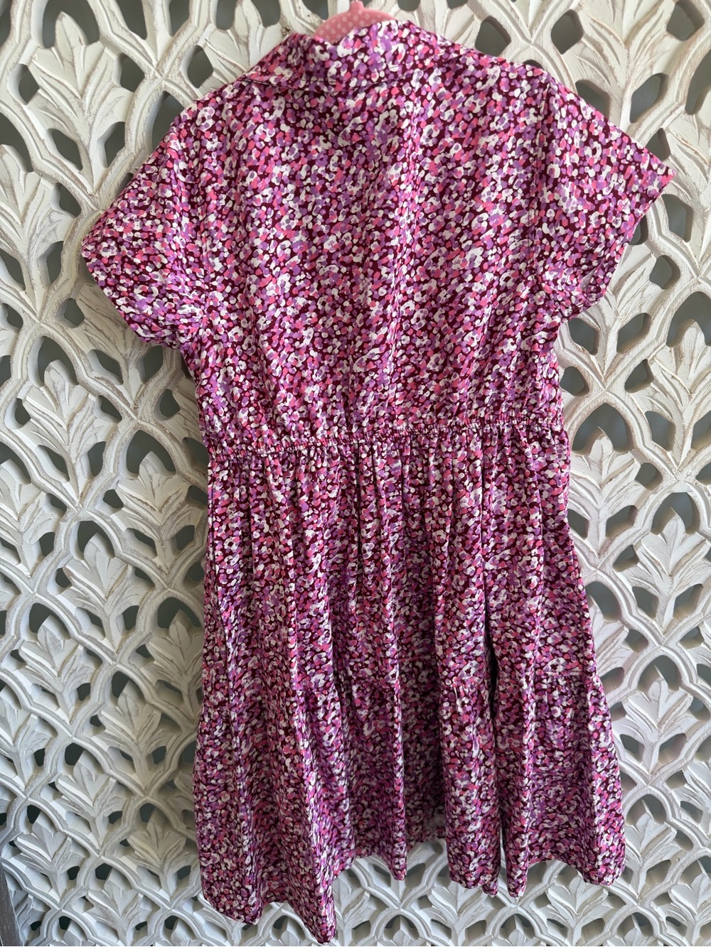 Vince Camuto Girls Floral Shirt Dress Size 7 Pink Purple Button Front - Picture 3 of 8